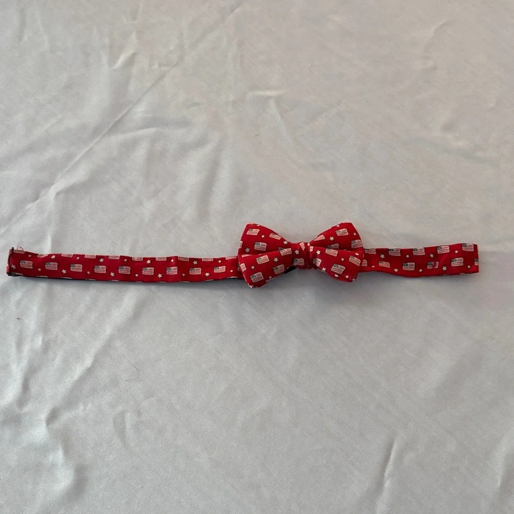 Vineyard Vines Red Kids Bow Tie with Fun Pattern